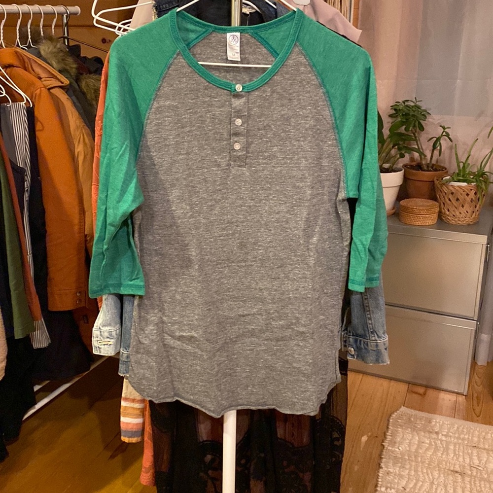 Alternative Apparel baseball tee.